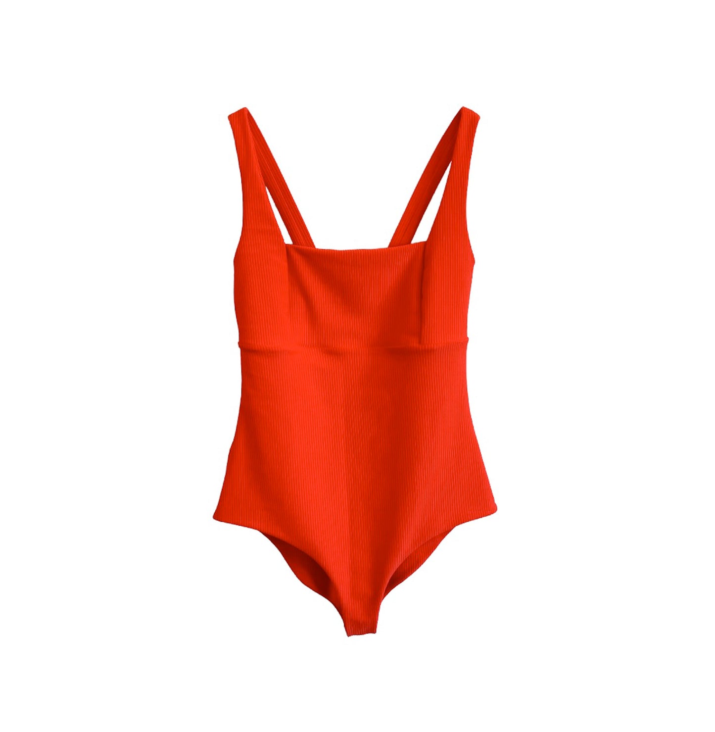 red vintage one piece with wide straps, ribbed, Baywatch Wendy Peppercorn vintage lifeguard