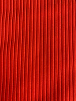 Load image into Gallery viewer, details of our firecracker red ribbed fabric
